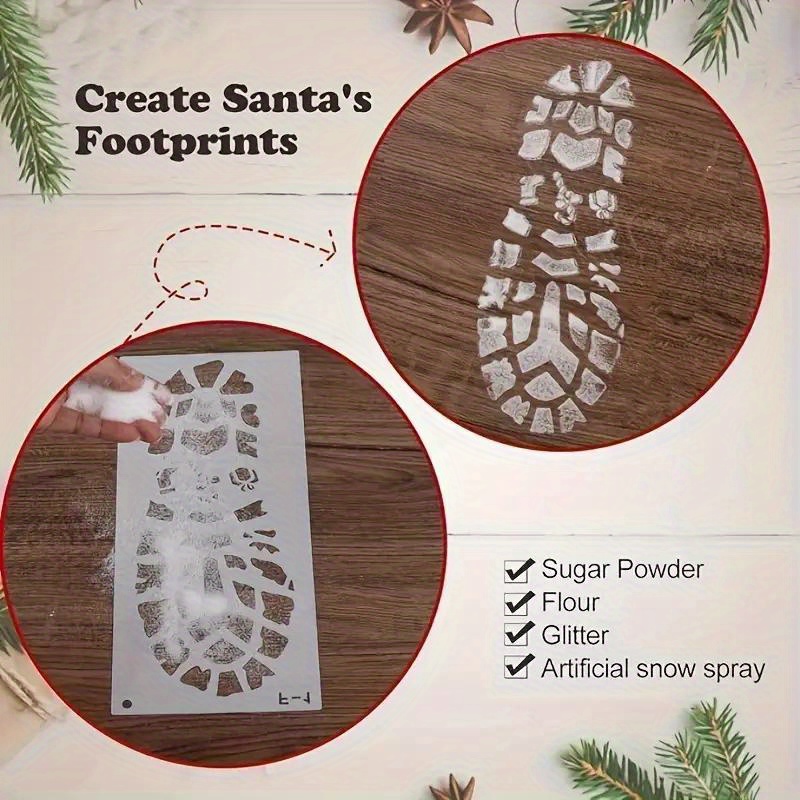 Christmas Elf Footprints Painting Template Santa Claus Shoe Print DIY  Coloring Embossing Stencil Scrapbook Album Decor Reusable - AliExpress