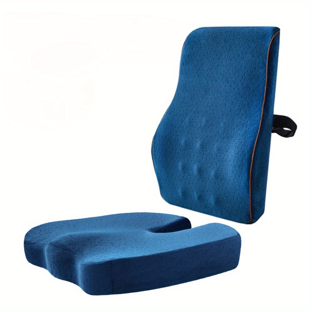 Qutool Memory Foam Coccyx Seat Cushion & Lumbar Support Pillow for Office  Chair Car Wheelchair Orthopedic Chair Pad&Back Cushion 