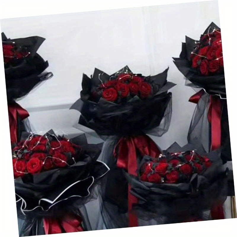 Flower Wrapping Paper Black Wrapping Paper Black Paper - Temu