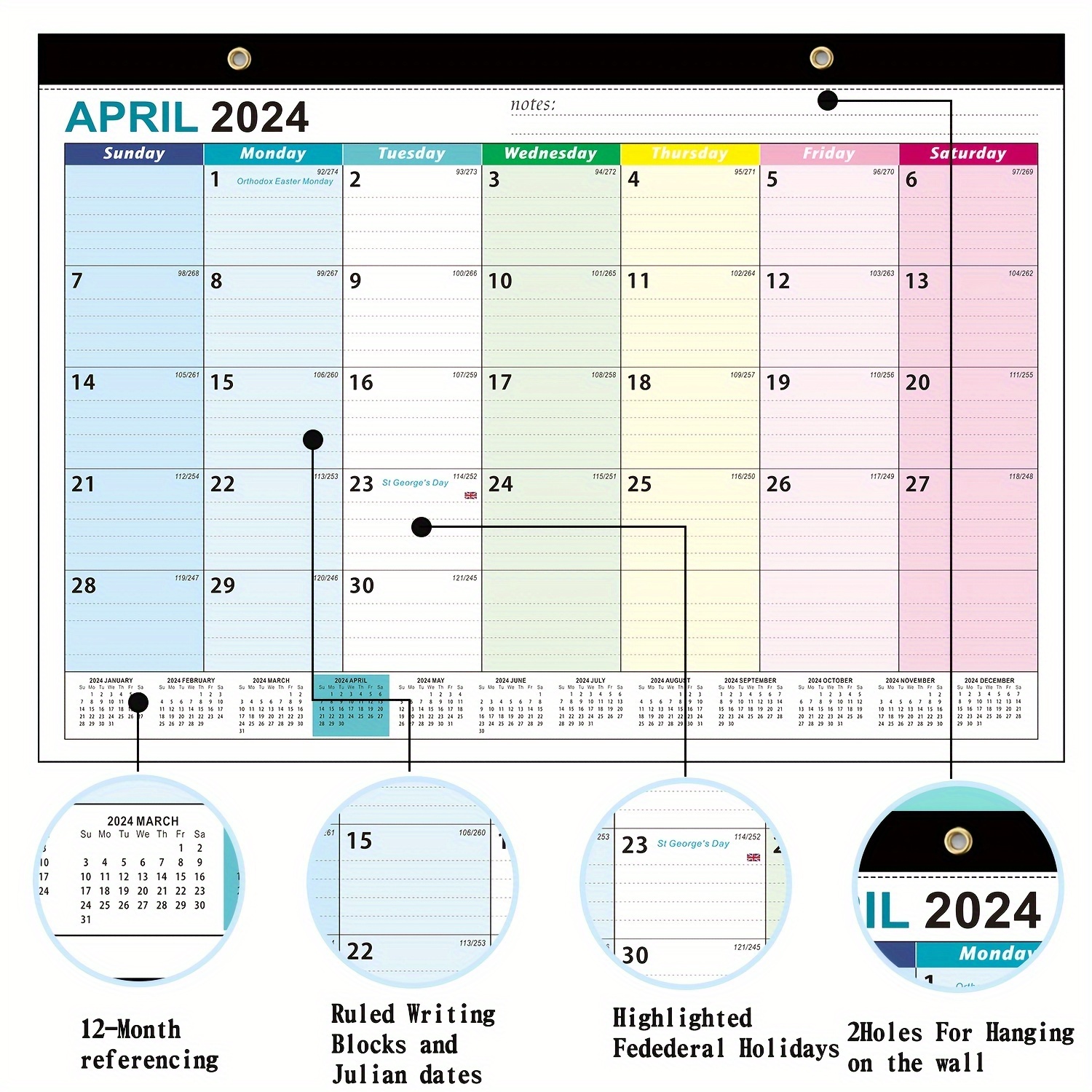 1pc 2024 2025 Calendario Magnético 18 Meses Calendario - Temu Chile