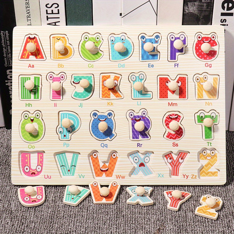 Puzzle 3D en bois pour enfants, lettres, chiffres, Alphabet, apprentissage  précoce, jouet éducatif préscolaire