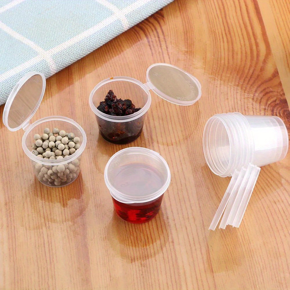 Small Plastic Round Cups Takeaway Sauce Cup Food Storage - Temu