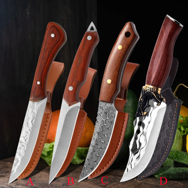  Meat Cleaver Knife, 6.5 Inch Forged Boning Knife Sharp Edge Hunting  Fishing Knife 5cr15 High Carbon Steel Meat Cleaver Chef Butcher Kitchen  Knife (Color : Boning knife) : Home & Kitchen