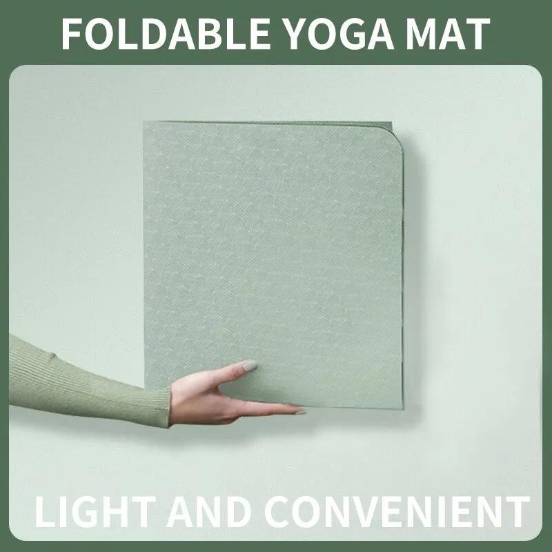 Double Sided TPE Foldable Yoga Mat for Fitness Pilates Workout