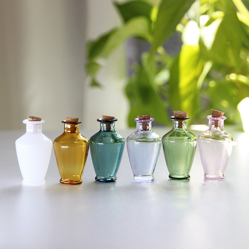 Miniature Glass Bottle, Dollhouse Vase