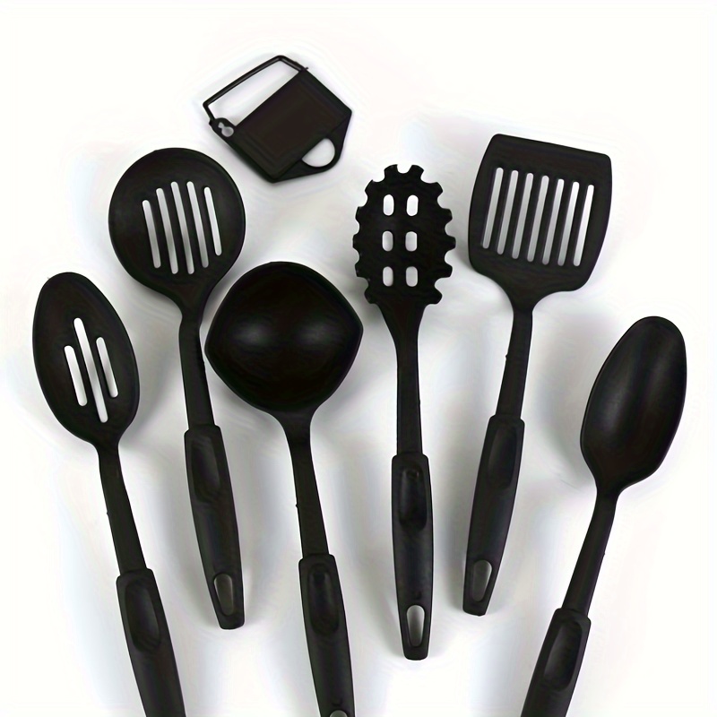 6pcs Kitchen Cooking Utensils Set, One-piece Plastic Nylon Cookware,  Non-stick Pan Spatula Spoon Set