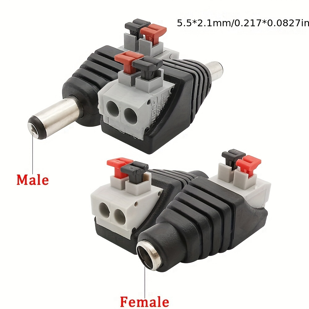 5.5/2.1mm Male Female DC Plug LED Connectors