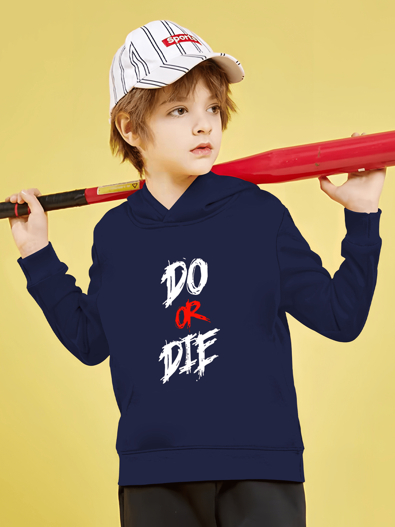 Do Or Die Letter Print Hoodies For Boys - Casual Graphic Design