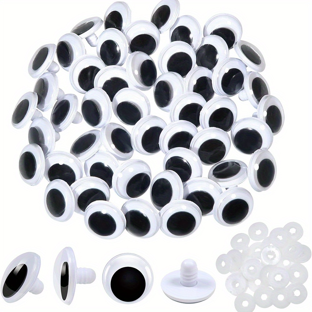 

20pcs 12mm/0.47inch Movable Black And White Doll Eye Beads Diy Doll Eyes Including Washers