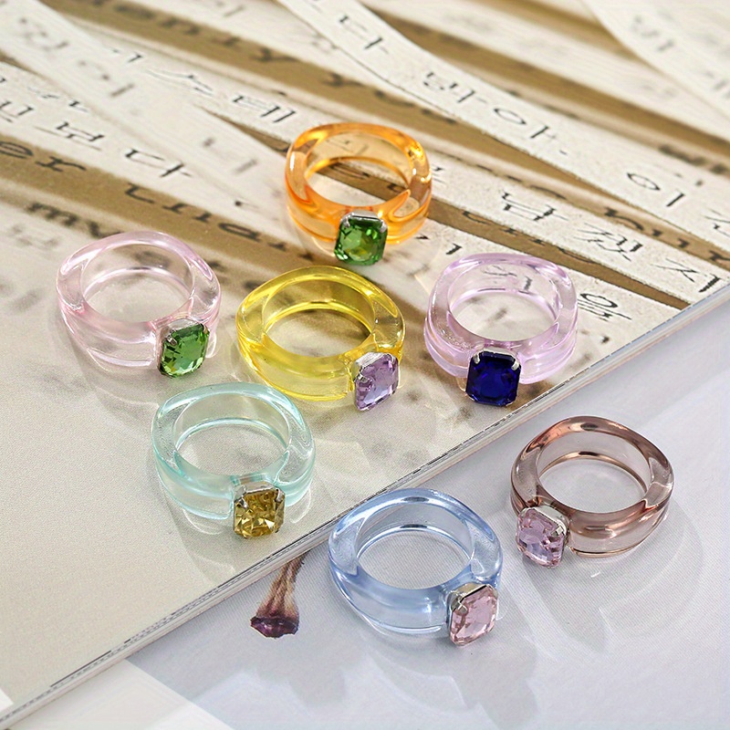 Vintage resin store rings