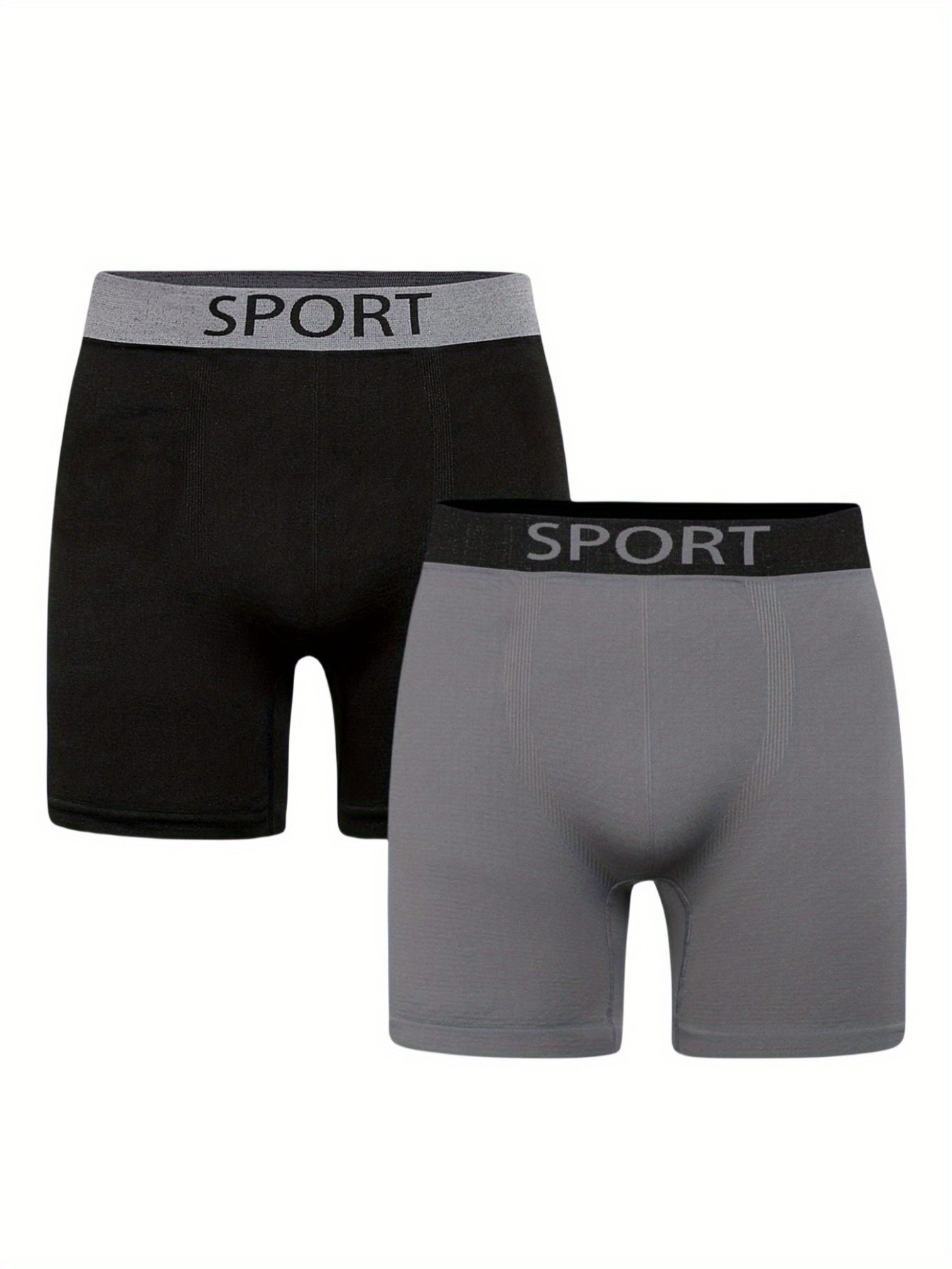 2pcs Seamless Boys Popular Boxers Letter Print Colorblock Briefs, Soft  Breathable Stretchy Sports Youth Boxer Pants