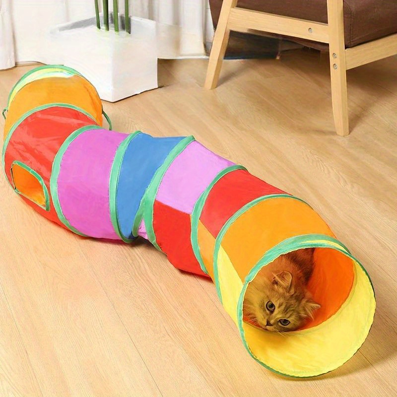 

Collapsible Cat Playing Tunnel Pets Toys, Connectable Cat Tunnel Cat Tube Toys, Foldable Drill Hole Kitten Colorful Pet Toys