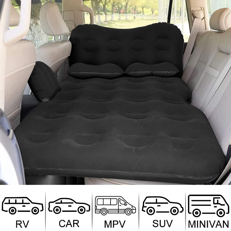 Matelas de voyage gonflable pour enfants avec pompe, lit de voiture,  coussin de lit, siège arrière