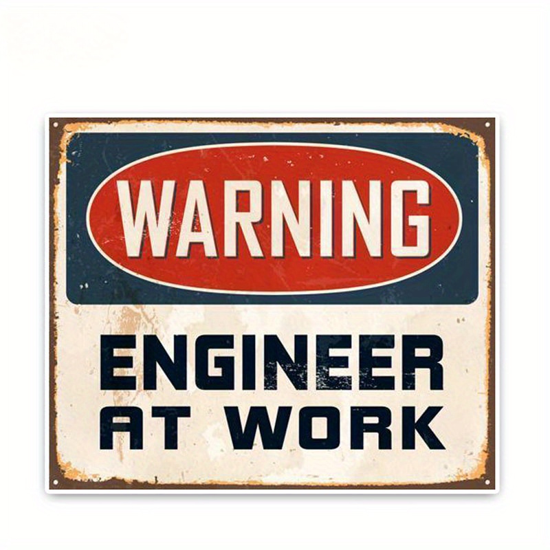 

10.1*12.1cm Warning Engineer At Work Accessories Car Stickers Bumper Warning Sign