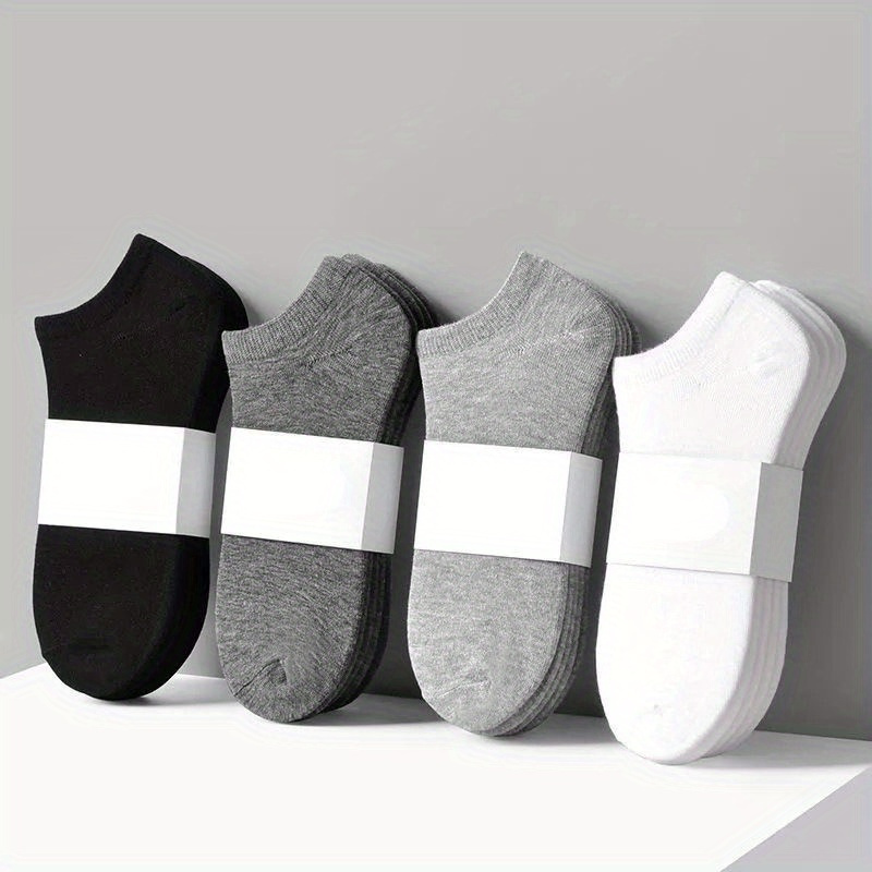 

5 Pairs Comfy Ankle Socks, Solid Color Ankle Sock Pack, Women's Stockings & Hosiery