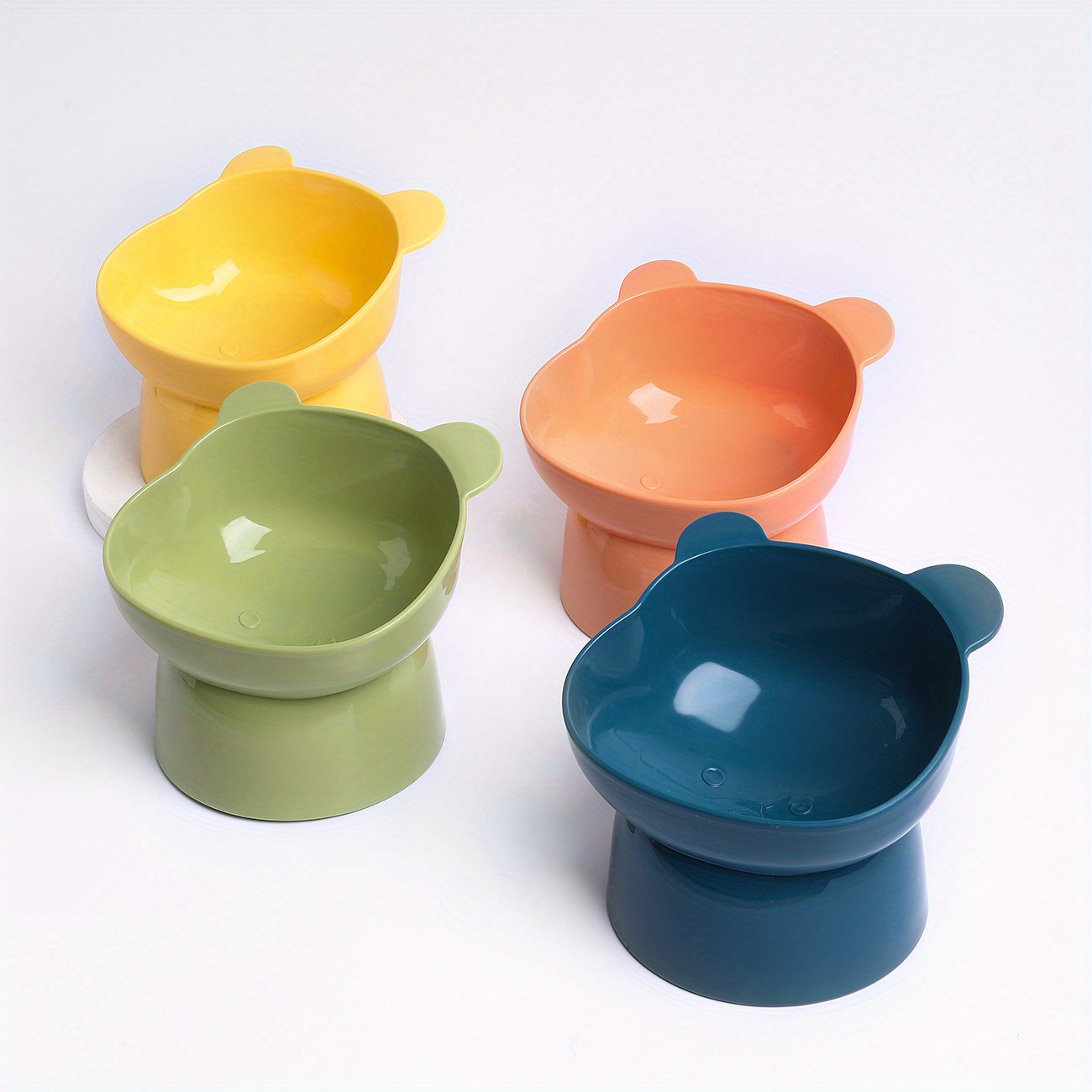 Cat Food Water Bowl Set - Raised Ceramic Cat Feeding Bowls with