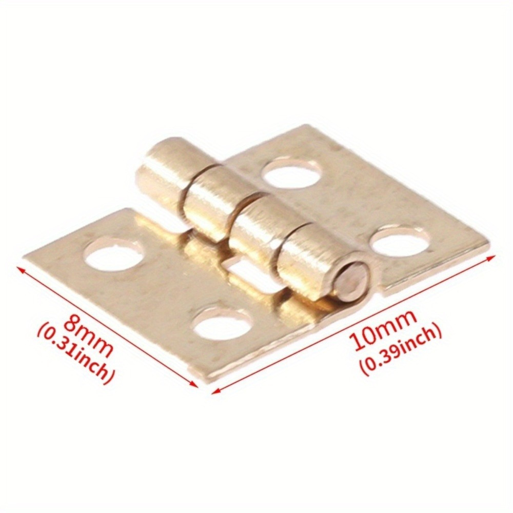 8 Pcs 1 Inch Mini Solid Brass Hinges，Brass Cabinet Hinges Small Box Hinges  Bu