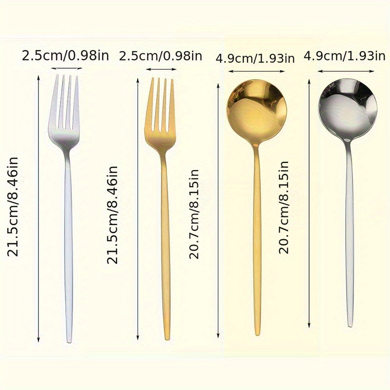 Set Forchette E Cucchiai In Acciaio Inossidabile L'uso In - Temu Italy
