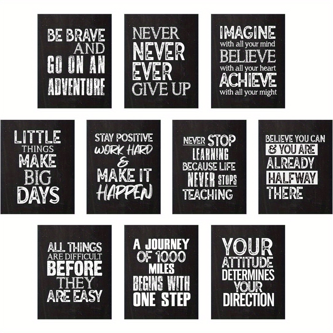 

10 Pcs Inspirational Wall Poster Positive Quote Posters Wall Decor Affirmation Art Posters Dots For Classroom Living Room Office Walls Decorations (black White, 8*10 Inch)unframed Eid Al-adha Mubarak