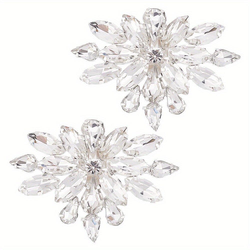 2Pcs Rhinestone Shoe Clips Crystal Shoe Buckle Wedding Jewelry