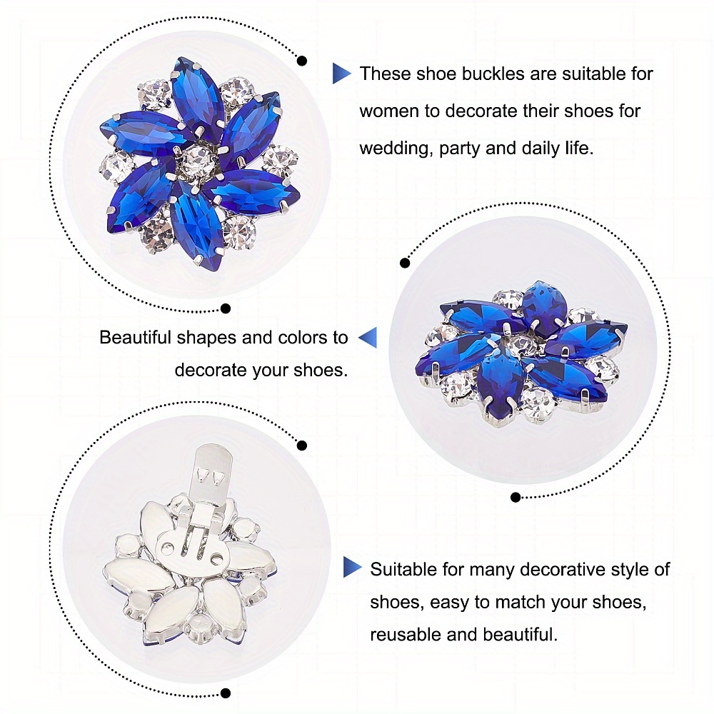 Flower shaped Rhinestones Crystal Shoe Clips Women Bride - Temu