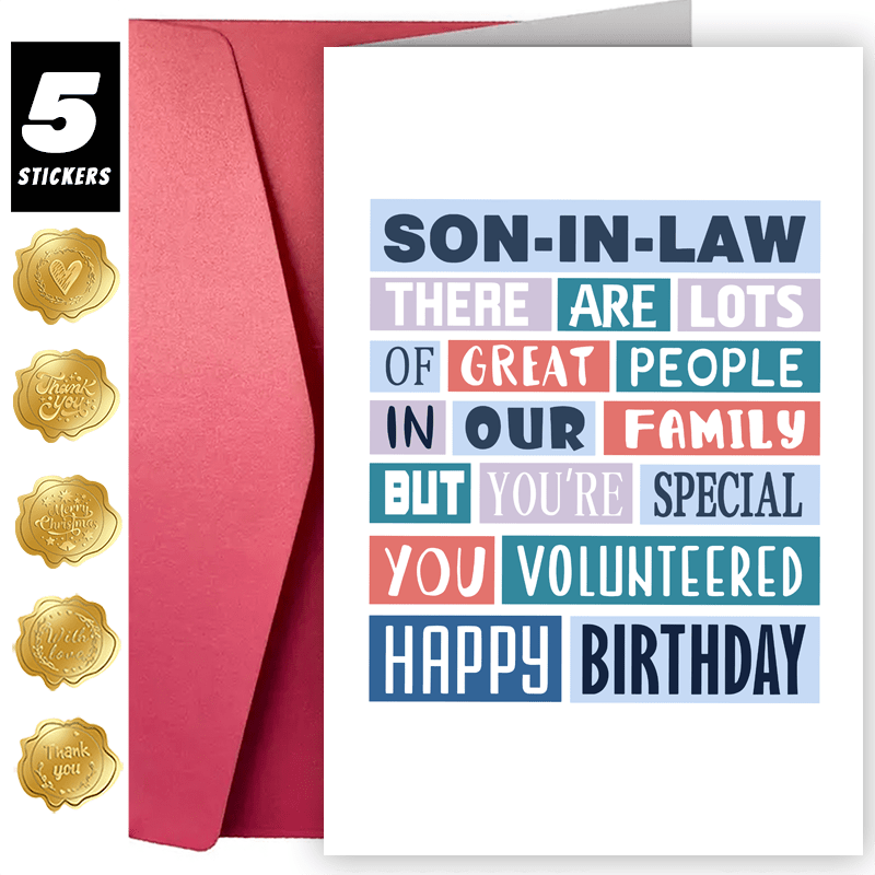 

Funny Son-in-law Birthday Card, Happy Birthday Card For Son In Law, Bday Gift For Son In Law, You Are Special You Volunteered To Be In Our Family