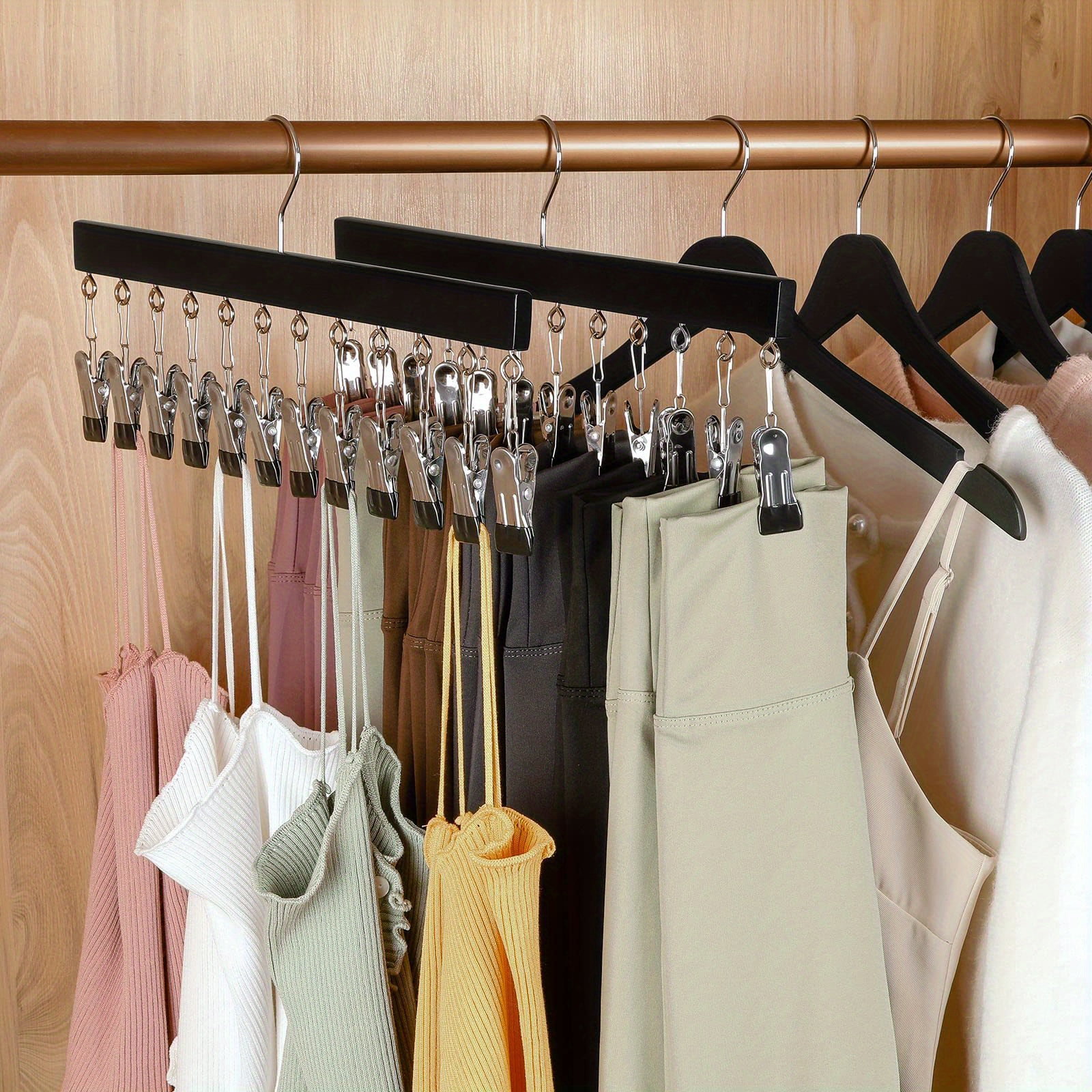 Legging Organizer for Closet-Pants Hangers Space Saving with Clips