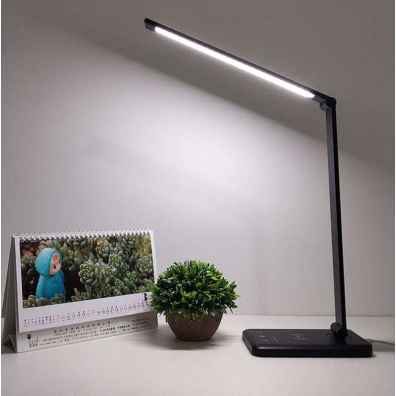 Lampe de chevet chargeur sans fil, lampe de table tactile avec port USB,  lampe de bureau LED avec 3 niveaux de luminosité et gradation en continu