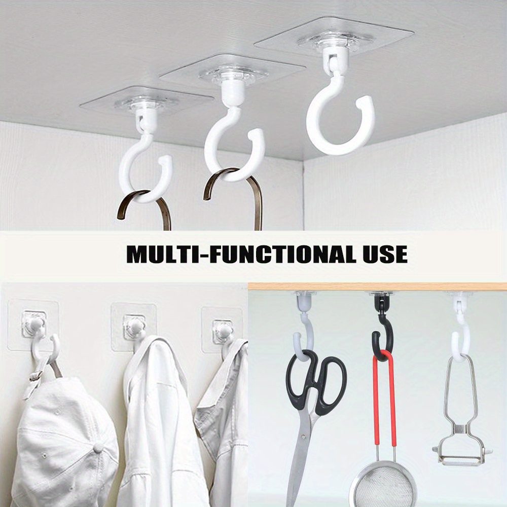 Wall Mount Ceiling Hooks Rotatable Hook No Drill Ceiling - Temu Canada