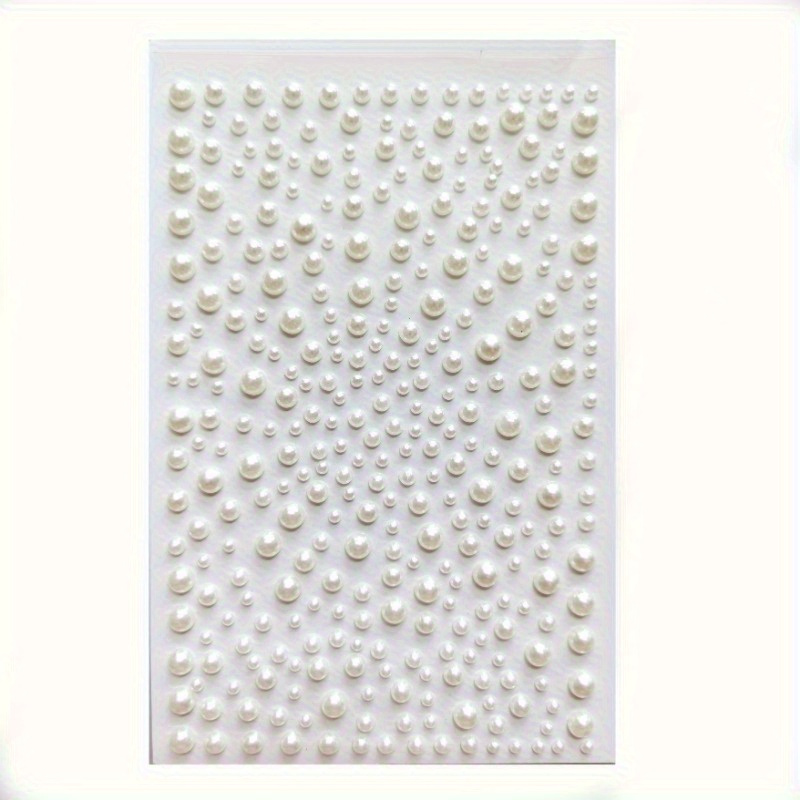 

Self Adhesive Pearl Stickers, White Flat Back Pearls Sticker For Face Beauty Makeup Nail Art Cell Phone Diy Crafts Home Decor Scrapbooking Embellishments, 3mm/4mm/5mm/6mm