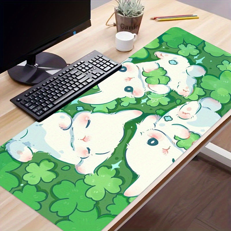 Kawaii Cartoon Rabbit Desk Mat, Tulip Desk Pad Anime Flowers Mousepad  Extended Mouse Pad Xxl, Keyboard Mouse Mat, Office Decor Desk Accessories  For Women - Temu