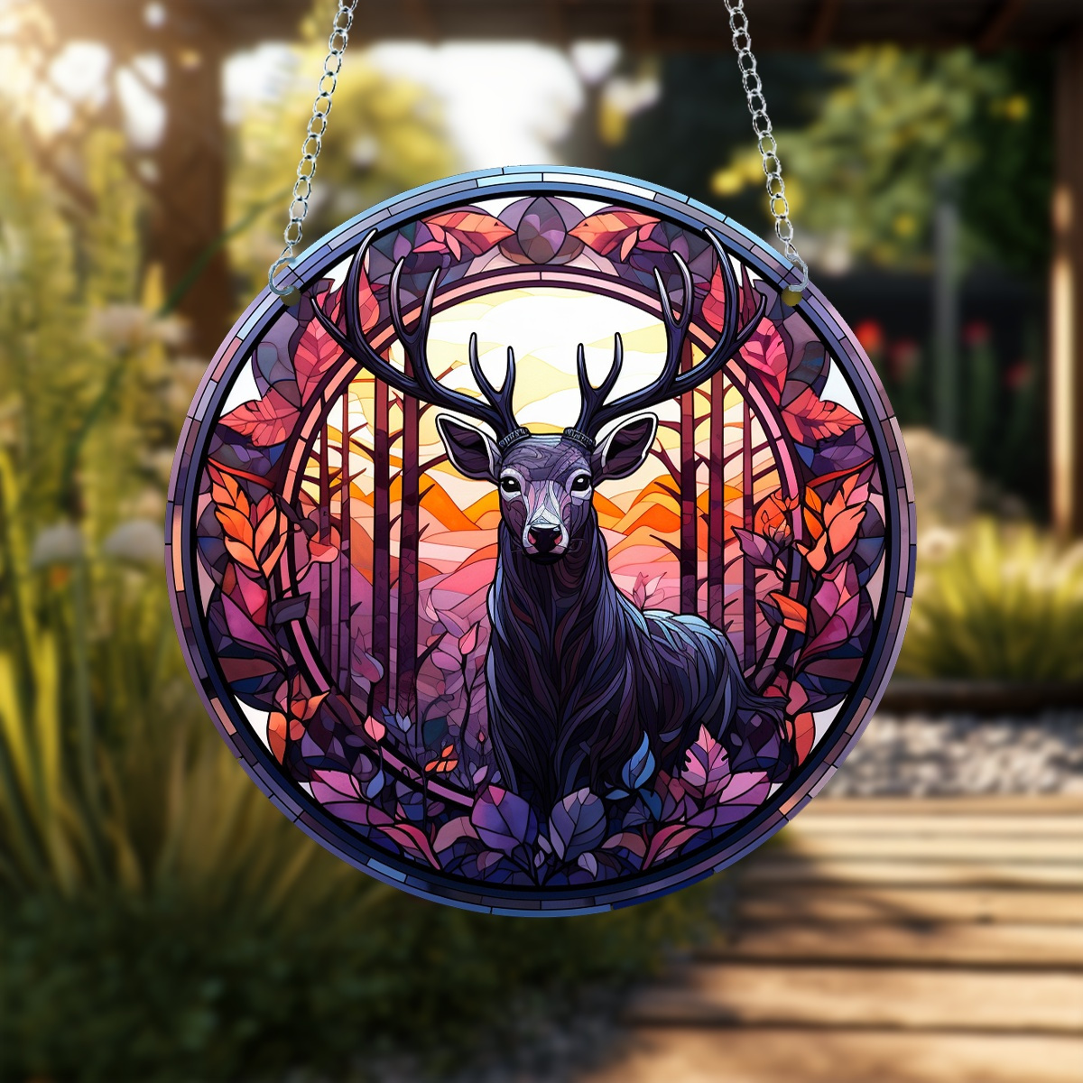 1pc Dream Forest Sun Catcher, Pendentif Acrylique Teinté Suspendu À La  Fenêtre, Décorations De Paysages Naturels