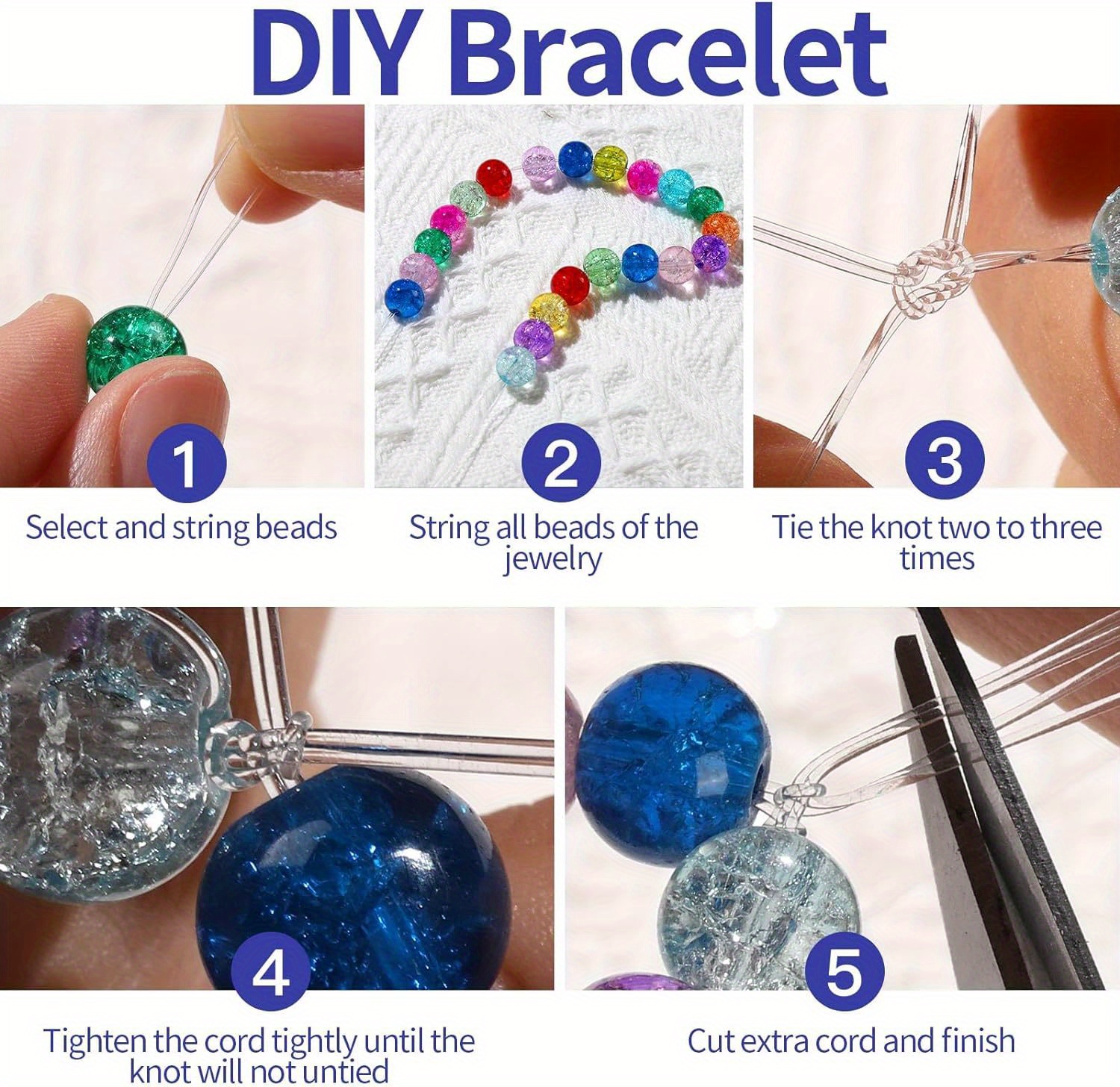 Stretchy Crystal String For Bracelets With Needle Threader 2 - Temu