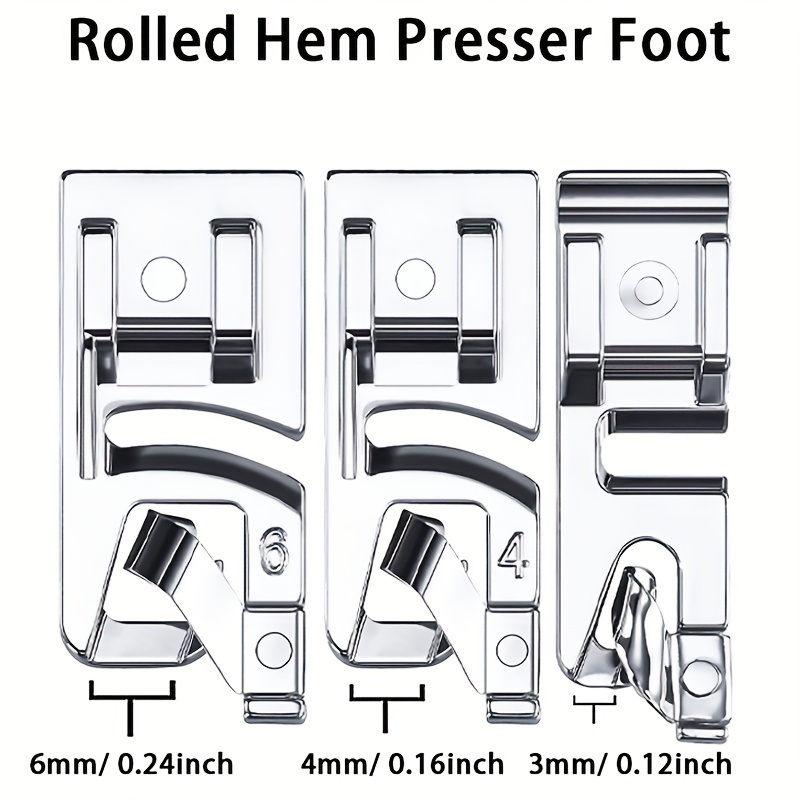 Sew Rolled Hem Sewing Machine Presser Foot, Wide Hemmer Foots, Hemming Foot  (, And Presser Feet) - Temu Philippines