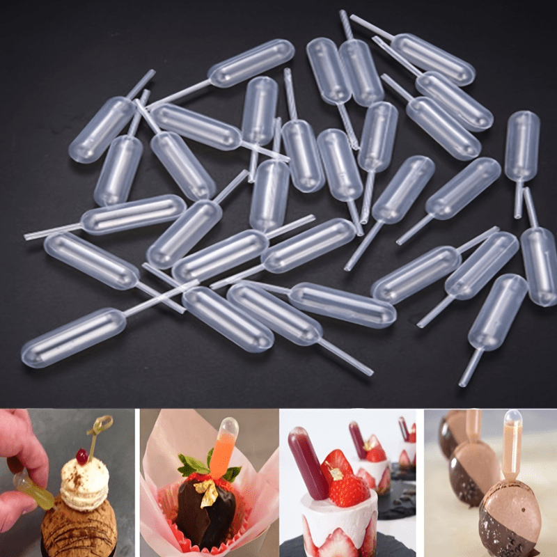 

50pcs 40ml Dropper Disposable Straw, Cake Dropper, Dessert Pipettes Disposable Plastic Squeeze Transfer Pipettes Dropper