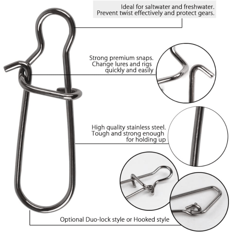 Stainless Steel Clips Fishing Connector Fishing Snaps Sea - Temu United  Kingdom