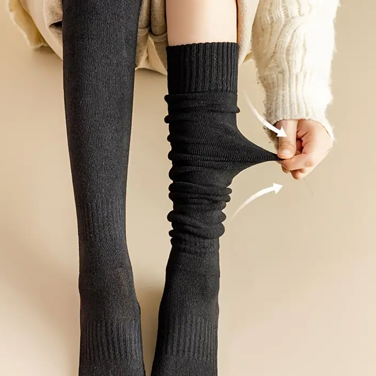 calcetines mujer Muslo alto sobre los calcetines altos de la rodilla for  las mujeres medias largas calentadores de piernas gruesas lindas de algodón  TUBO TIBE TUBO CALCE DE LA MUCHACHA bien calcetines