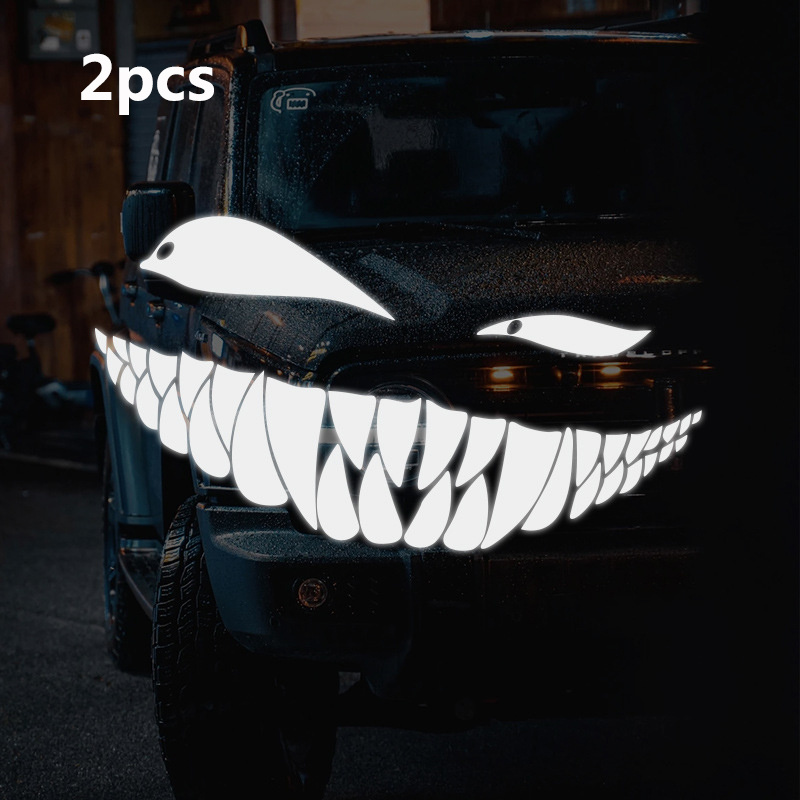 2 Stücke, Autoaufkleber, Dämon Lächelndes Gesicht Reflektierende  Autoaufkleber, Motorrad Autoaufkleber - Temu Germany