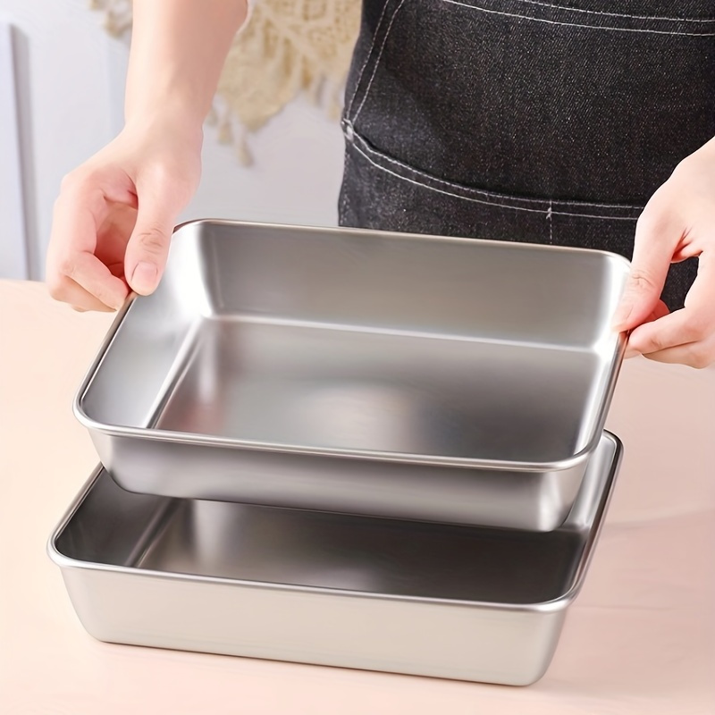 Stainless Steel Towel Tray With Cover, Square Serving Tray,  Multi-functional Storage Tray, Microwave Safe, Thickened And Deepened Tray  For Home And Hotel Supplies - Temu
