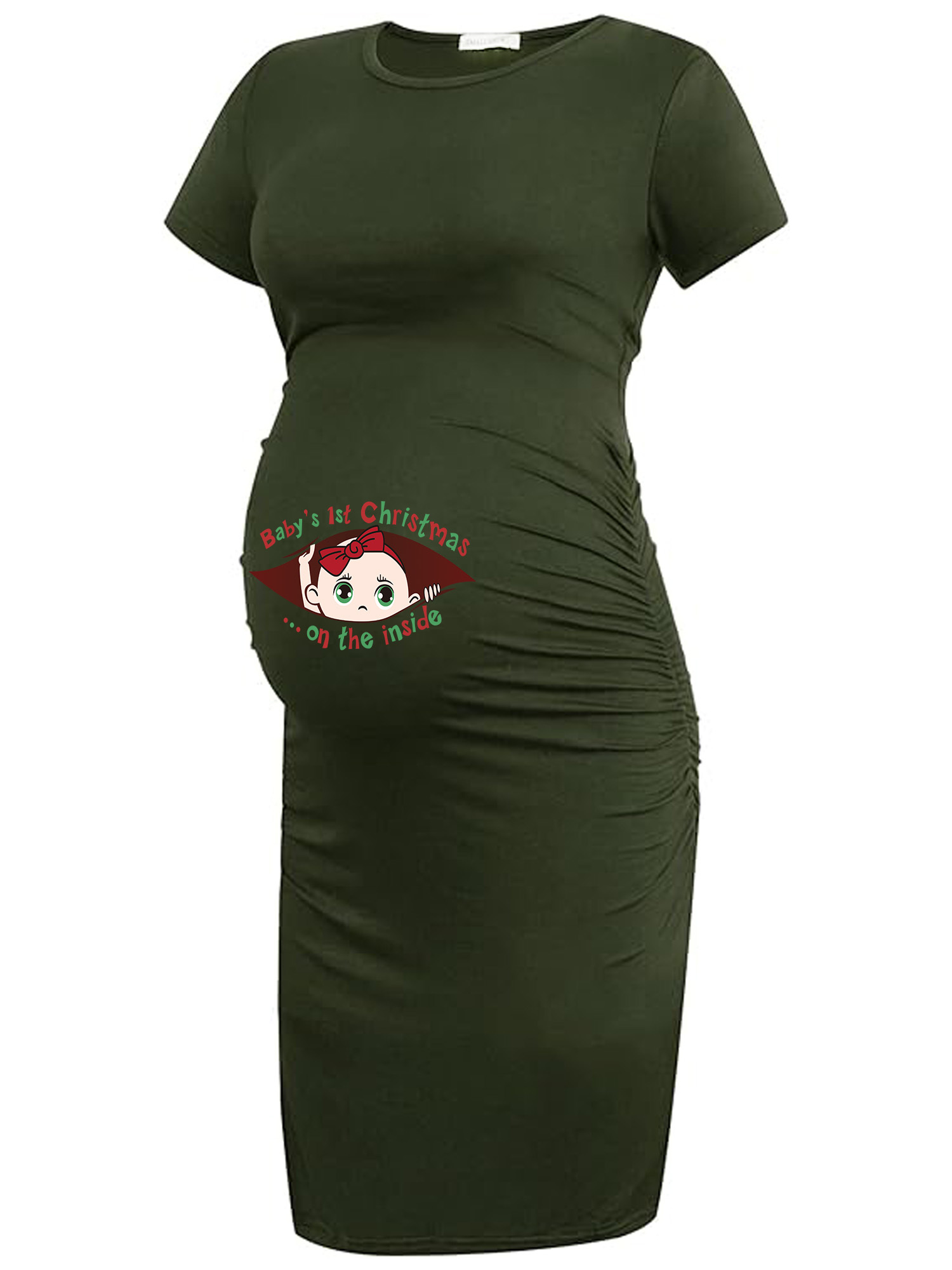 Vestido Maternidad Mujeres Estampado 1st Christmas Manga - Temu Chile