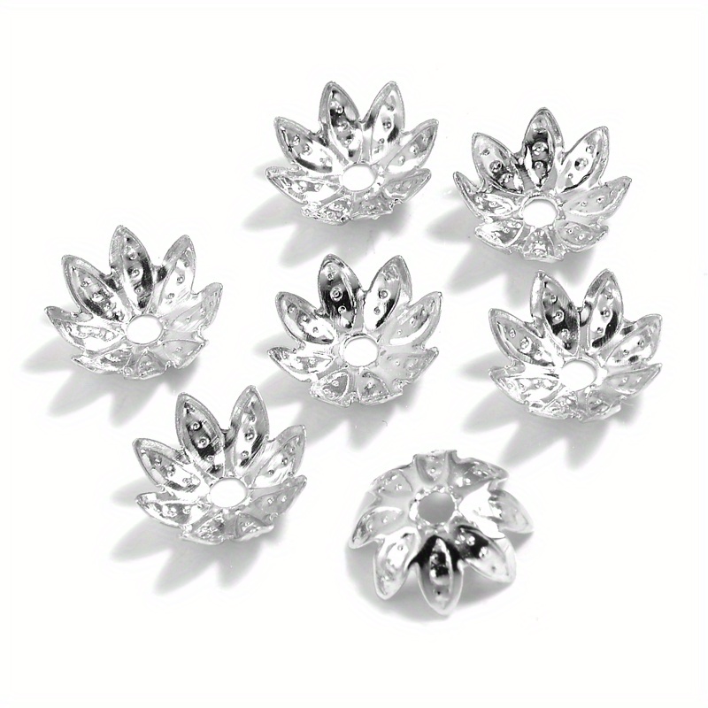 TEMU 8/10mm 100 stuks/pakket Metalen Legering Vintage Bloemkraal Kapjes 8- Spacer Kralen Losse Kralen Hanger Accessoires voor Sieraden, Armbanden en