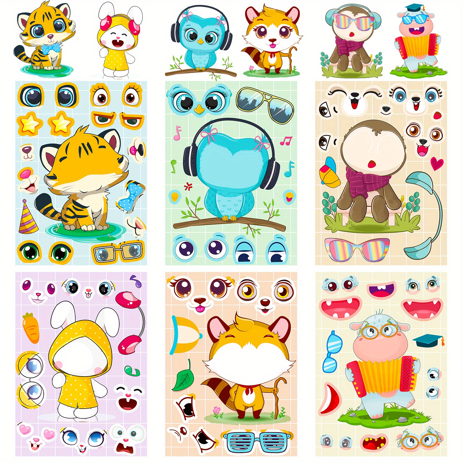 Parrot Doodle Stickers Cartoon Animal Kids Stickers Diy - Temu