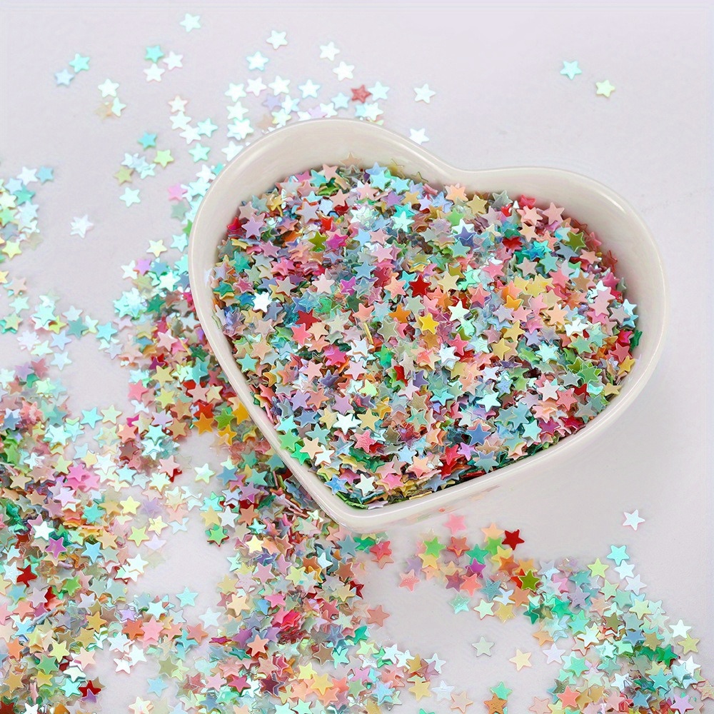 

10g/pack 3.5*3.5mm Star Sequins Multicolor Pentagram Glitter Flakes For Epoxy Resin Fillers Uv Silicone Mold Filling Diy Crystal Crafts Handmade Making Findings
