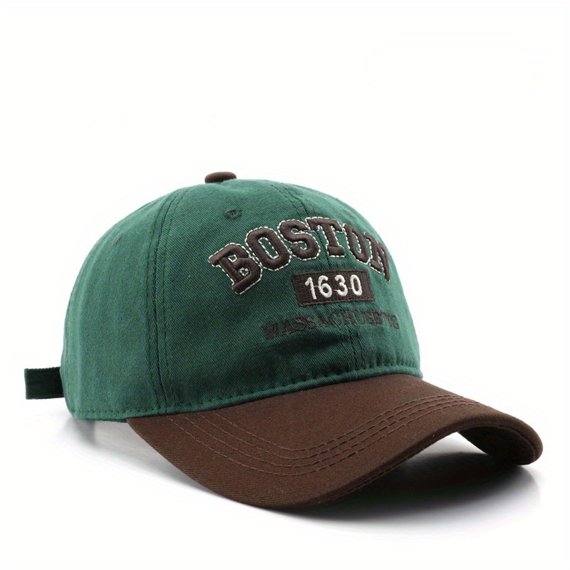 TEMU Gorra De Béisbol Clásica Con Bordado Boston, Unisex, Con Bloques De Color, Gorra Deportiva Ligera Y Ajustable Para Mujeres Y Hombres