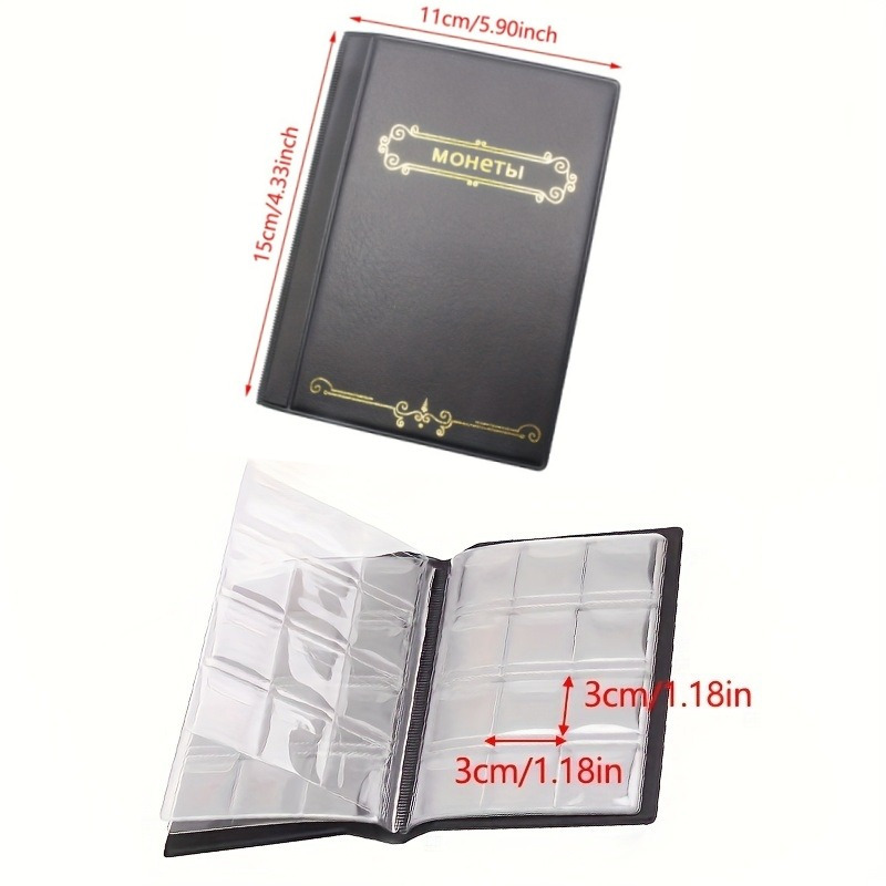 1pc 120 Grids Coin Collection Book, Commemorative Coin Positioning Book For  Ancient Coins, Ancient Copper Coins, Coin Storage Book Office Supplies For
