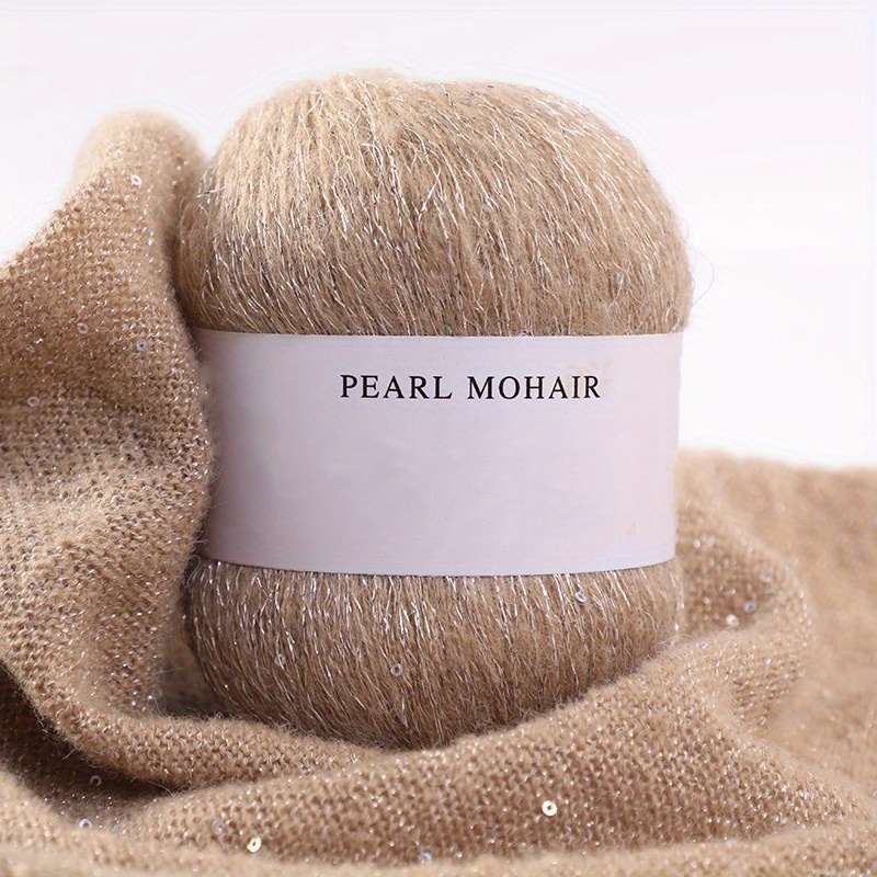 1roll Mohair 28.00%, Wool 30.00%, Acrylic 42.00% Yarn Soft Warm Wool Yarn  For DIY Crocheting And Knitting Sweater And Shawl