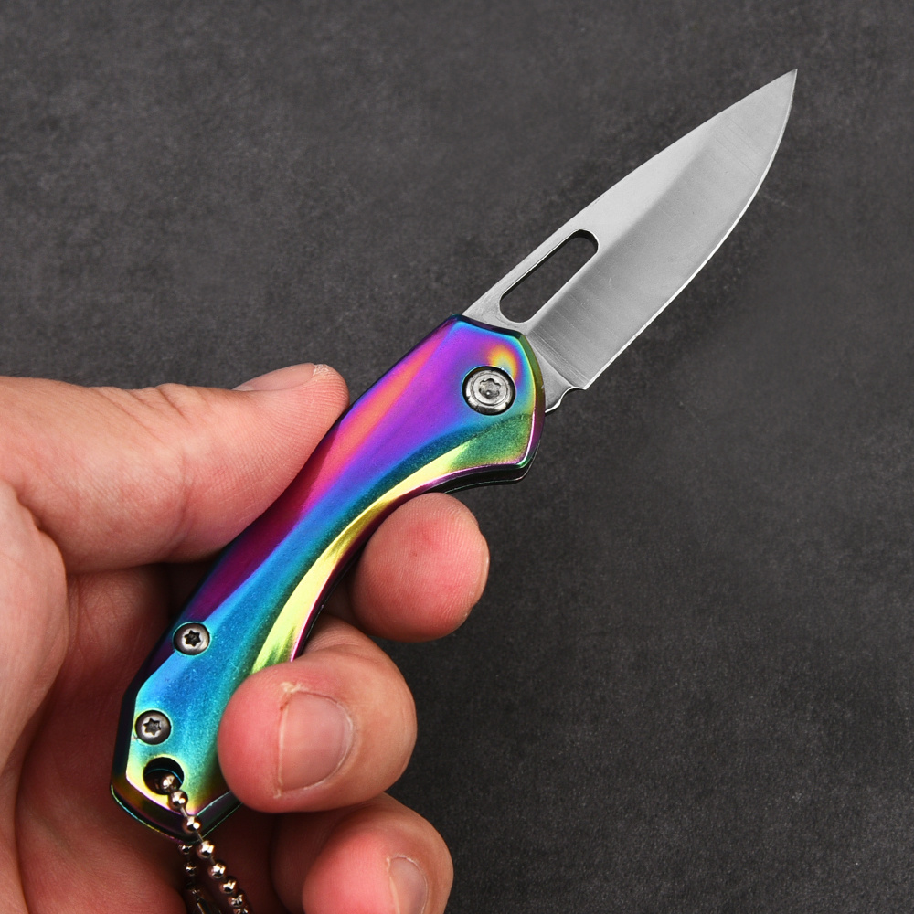 Mini Pocket Knife Folding Keychain Pendant Portable Fruit Cutter