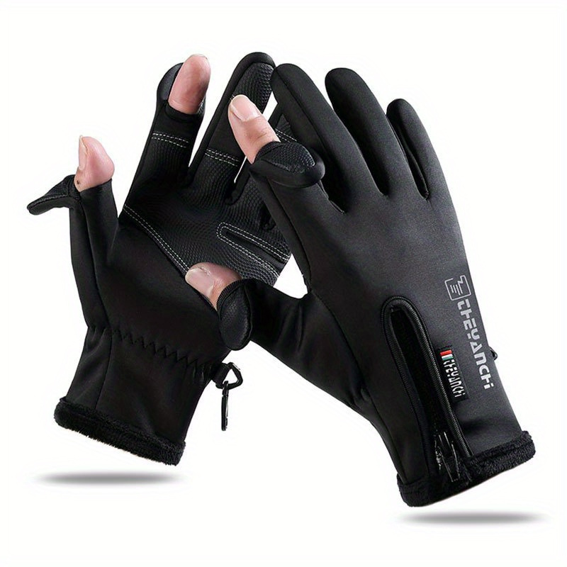 Winter Cold-proof Unisex Winter Gloves Cycling Fluff Warm Gloves For Silicone Touchscreen Windproof Non-slip Gloves