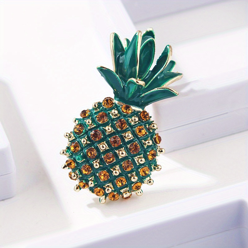 Pineapple Brooch Pin, Creative Fruits Inlaid Rhinestone Women's Brooches &  Pins, Enamel Fruits Party Casual Brooch Pins Gifts 