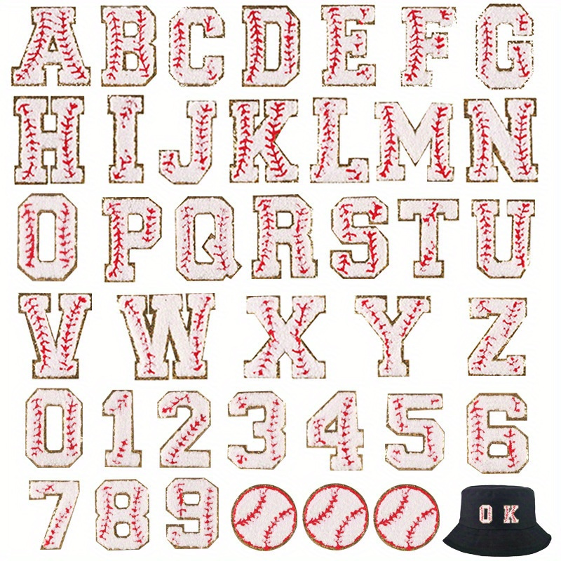 Glitter Baseball Style Patches Iron On Letters A z - Temu